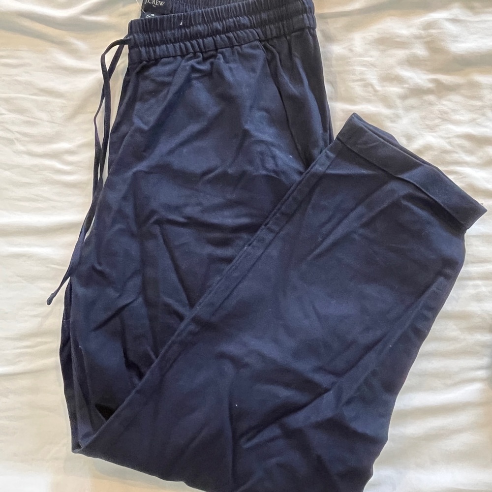 NWT J. Crew linen pants, navy